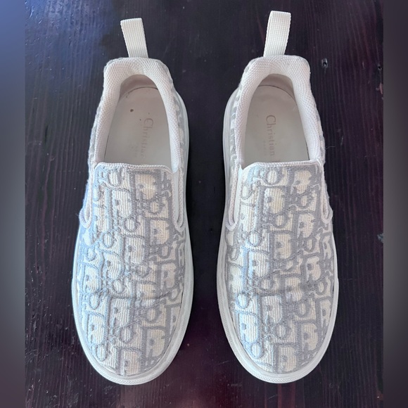 Christian Dior Solar Oblique Grey White slip on wmns sz 37 6.5-7 - Picture 1 of 16